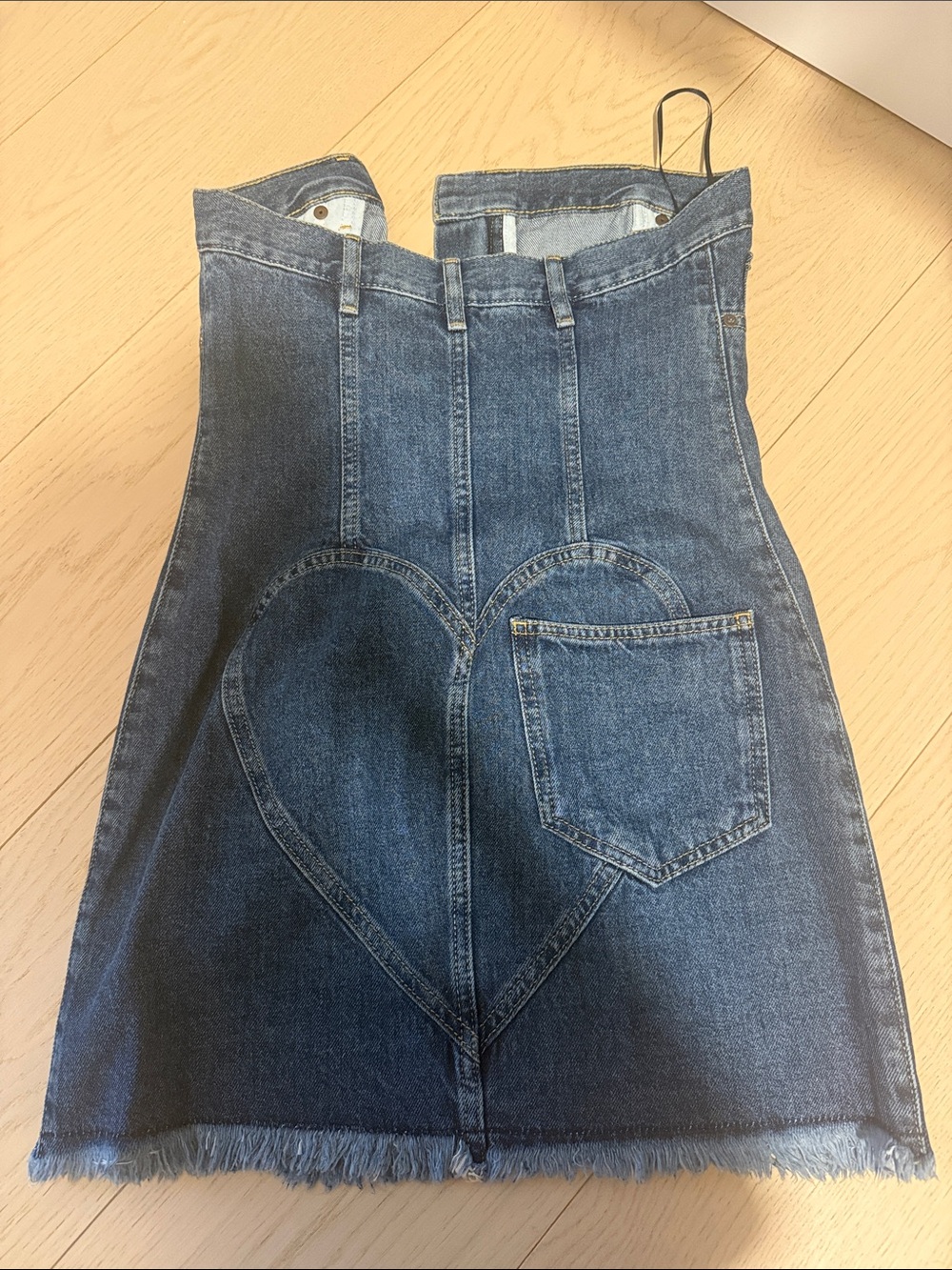 Area mussel strapless denim dress